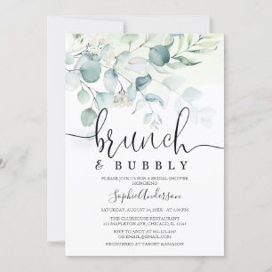 Invitation Dusty Blue Brunch & Bubbly Fête des mariées de ver