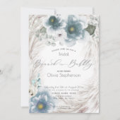 Invitation Dusty Blue Brunch Fête des mariées mousseuse (Devant)