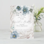 Invitation Dusty Blue Brunch Fête des mariées mousseuse (Debout devant)