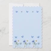 Invitation Dusty Blue Butterfly Boho Baby shower Fleur sauvag (Dos)