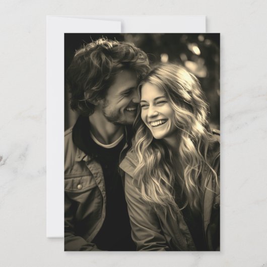 Invitation Dusty Blue Calendar Enregistrer la date avec la ph (Dos)