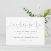 Invitation Dusty Blue Calligraphy Mariage Réception (Debout devant)