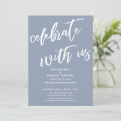 Invitation Dusty Blue Célébrez avec nous Réception de mariage (Debout devant)