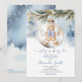 Invitation Dusty Blue C'est un garçon Cookies Baby shower de  (Devant / Derrière)