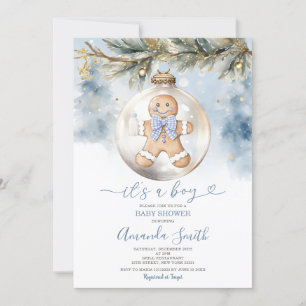 Invitation Dusty Blue C'est un garçon Cookies Baby shower de 