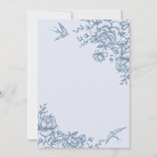 Invitation Dusty Blue Chinoiserie Automne Citrouille Tea Part (Dos)