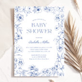 Invitation Dusty Blue Chinoiserie Baby shower garçon