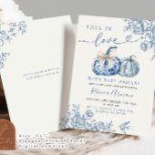 Invitation Dusty Blue Chinoiserie Citrouille Chute En Amour D