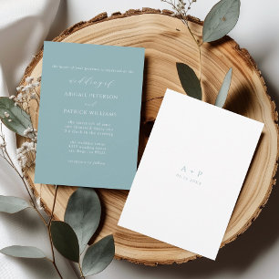 Invitation Dusty Blue Classic Minimal Mariage