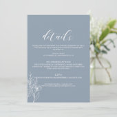 Invitation Dusty Blue Classic Minimal Modern Wedding Details (Debout devant)