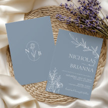 Dusty Blue Classic Minimaliste moderne Boho Mariag