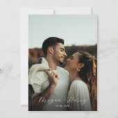 Invitation Dusty Blue Classy Script Mariage photo moderne (Dos)