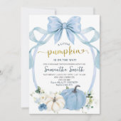 Invitation Dusty Blue Coquette Baby shower Citrouille d'autom (Devant)