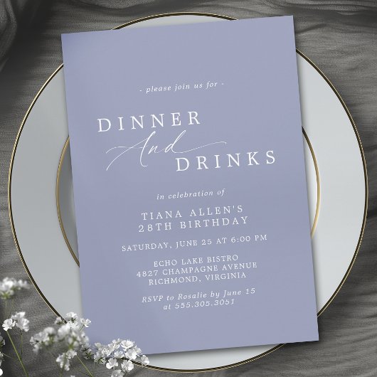 Invitation Dusty Blue Cornflower Airmal Formel Anniversaire D