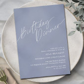 Invitation Dusty Blue Cornflower Simple Airthday Diner