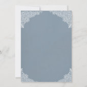 Invitation Dusty Blue Country Combiné Blanc Mariage dentelle (Dos)