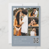 Invitation Dusty Blue Couple's Shower Photo Code QR (Devant)