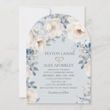 Dusty Blue Cream Blanc Floral or Arch Mariage