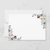 Invitation Dusty Blue Cream Floral Mariage Réception (Dos)