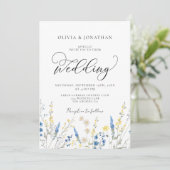 Invitation Dusty Blue Dainty All in 1 Budget QR Code Mariage (Debout devant)