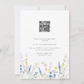 Invitation Dusty Blue Dainty All in 1 Budget QR Code Mariage (Dos)