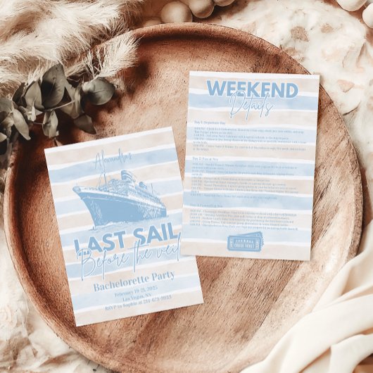 Invitation Dusty Blue Dernier Voile Avant La Bachelorette Vei