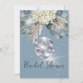 Invitation Dusty Blue Disco Ball Fête des mariées florale (Dos)