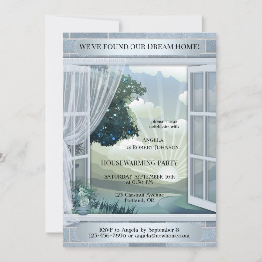 Invitation Dusty Blue Dream Home Ménage (Devant)