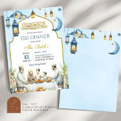 Invitation Dusty Blue Eid Ramadan Iftar Dîner Islam Famille