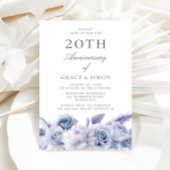 Invitation Dusty Blue Elegance 20e anniversaire de Mariage