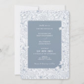 Invitation Dusty Blue Elegance Tulips & Chrysanthemum (Devant)