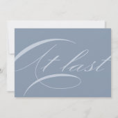 Invitation Dusty Blue Elegant À dernier Mariage de calligraph (Dos)