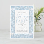 Invitation Dusty Blue Elegant Arts Artisanat Style Fête de Va (Debout devant)