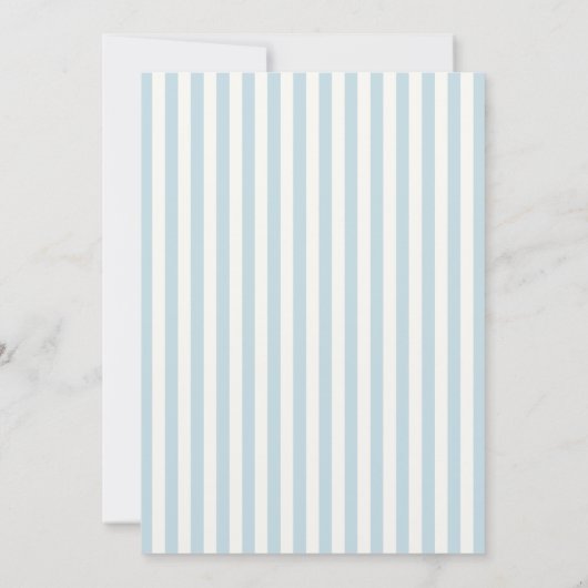 Invitation Dusty Blue Élégant Baptême Garçon (Dos)