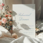 Invitation Dusty Blue Elegant Calligraphy Rehearer Dîner<br><div class="desc">Elégante calligraphie bleu poussiéreux invitation à dîner de répétition moderne.</div>