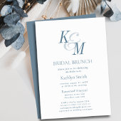 Invitation Dusty Blue Élégant Classique Simple Bridal Brunch