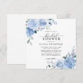 Invitation Dusty Blue Elegant Fête des mariées botanique clai (Devant / Derrière)