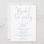 Invitation Dusty Blue élégant Script Bridal Tea Party Douche (Devant)