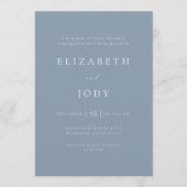 Invitation Dusty Blue Elegant Simple Wedding Modern (Devant)