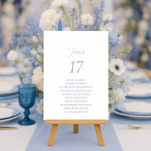 Invitation Dusty Blue Elegant Table Seating Card
