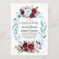 Dusty Blue et Burgundy Red Engagement Party
