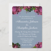 Invitation Dusty Blue et Cranberry Burgundy Mariage (Devant)