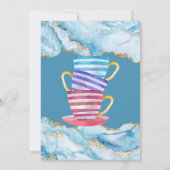 Invitation Dusty Blue et Gold Agate Bridal Tea Party (Dos)