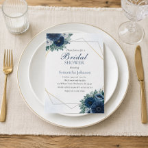 Dusty Blue et marine Floral Bridal Shower