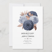 Invitation Dusty Blue et Rose Gold Floral Bachelorette Party (Devant)