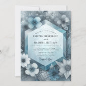 Invitation Dusty Blue Ethereal Bloom Wedding (Devant)