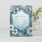 Invitation Dusty Blue Ethereal Bloom Wedding (Debout devant)