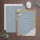 Invitation Dusty Blue Eucalyptus Botanique Mariage Invit