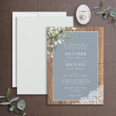 Invitation Dusty Blue Eucalyptus Botanique Mariage Invit