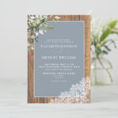 Invitation Dusty Blue Eucalyptus Botanique Mariage Invit (Debout devant)